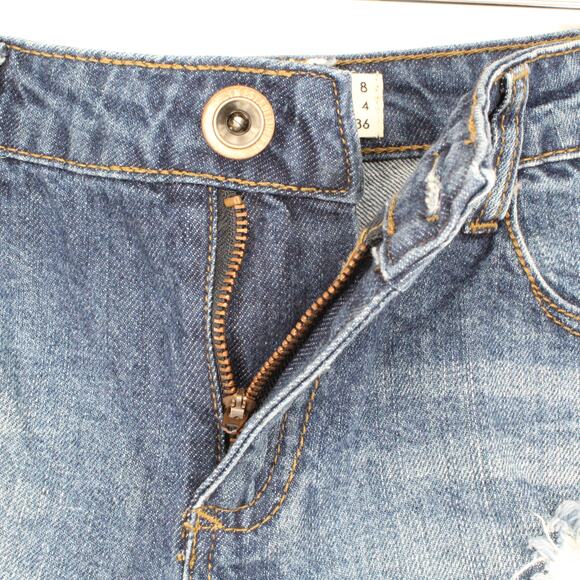 Cotton On Mid Rise Frayed Denim Shorts 4 - Picture 5 of 11